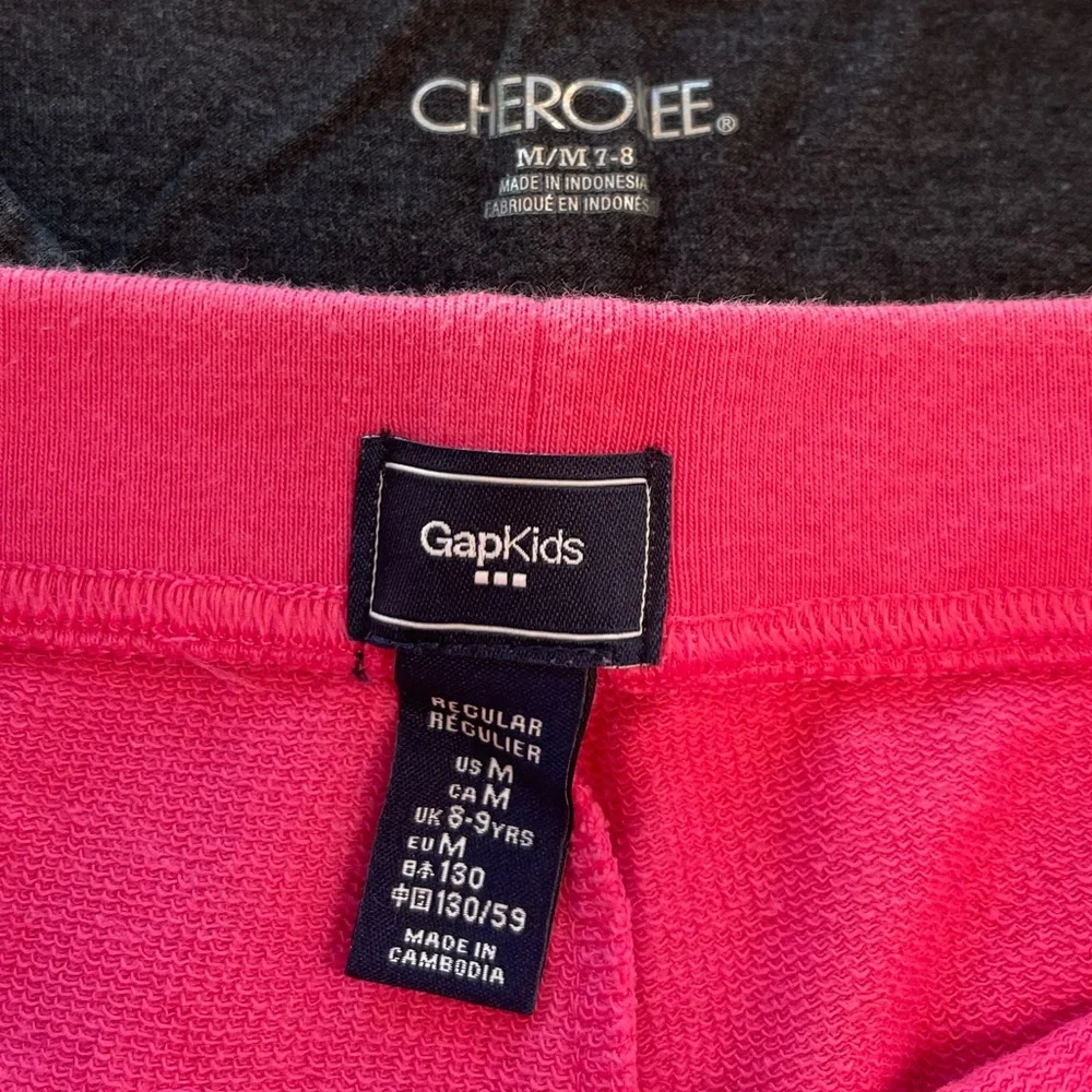 GapKids Pink Jogger & Cherokee Gray Sparkle Long Sleeve Top Girls Size Medium